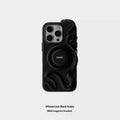Leather iPhone case showing full coverage design with reinforced corners and precise port cut-outs