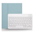Bluetooth wireless keyboard and its matching split leather protective case in a two-tone colour option