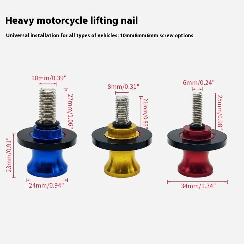 Aluminium alloy CNC frame screw for motorbike parking lift in 6mm 8mm 10mm sizes and blue red black silver gold colours