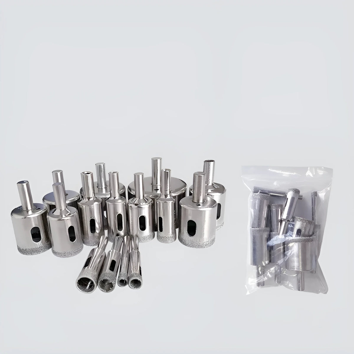 Electroplated tile and rock plate drill bit set in one-piece steel, Regular A02 A04 A20 options