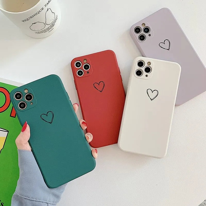 Silicone phone case for Apple iPhone in various colours showing TPU construction