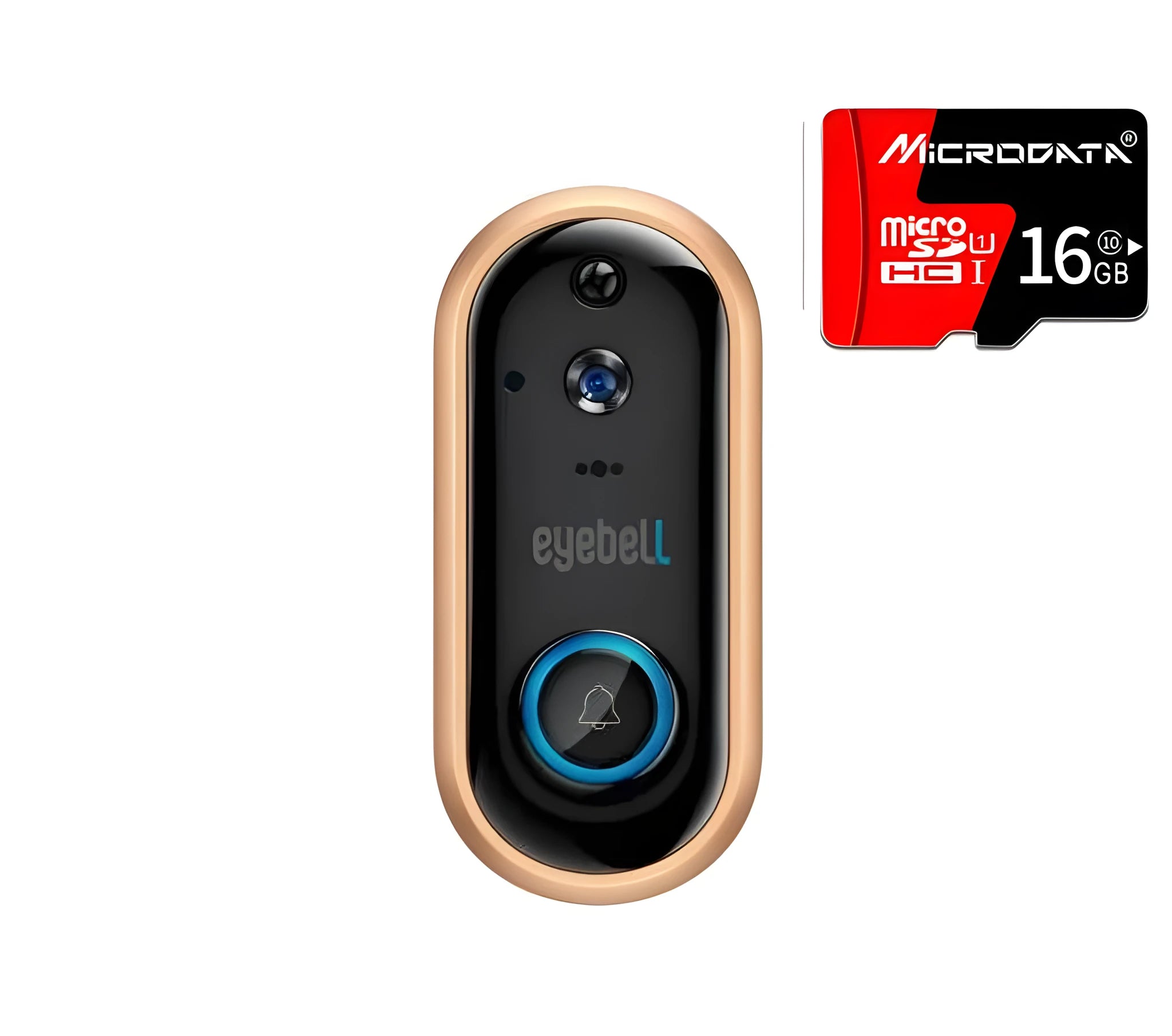 Silver wireless WiFi video doorbell with 1080P HD camera and infrared night vision for remote home monitoring