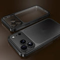 Frosted electroplated iPhone 17 phone case in Desert Gold colour showing all-inclusive design.