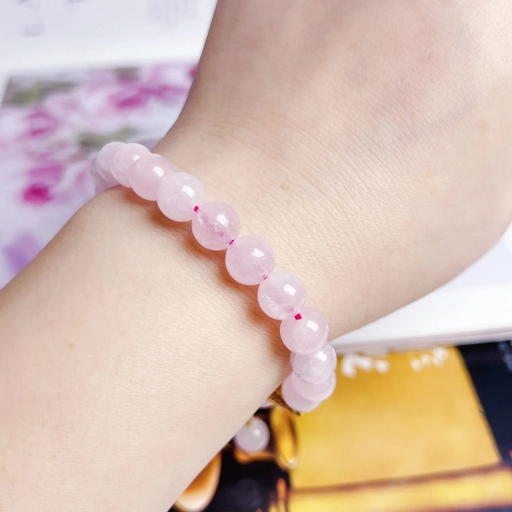 Pink crystal Peach Blossom bracelet with hand-made processing for women's travel commemoration