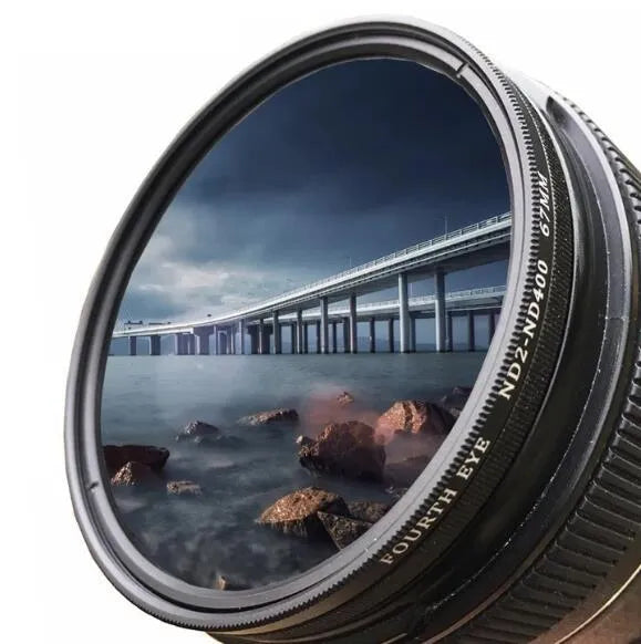 Adjustable multi-diameter camera ND filter set with grayscale dimming mirror