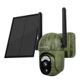 Camouflage 4G solar camera with 2K full colour lens, ABS body, and screw mount for outdoor use