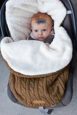 Cozy and warm baby stroller sleeping bag with plush lamb cashmere lining and cotton wool fill for superior winter comfort and protection