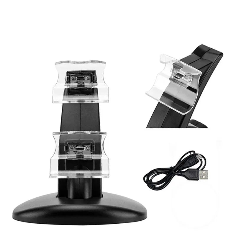 Black Xbox dual controller charging stand for Xbox One and Xbox One S gamepads