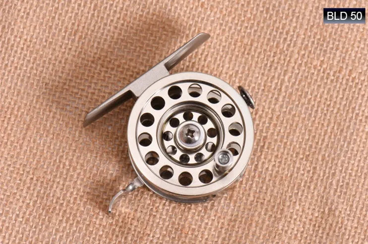 Silver aluminium alloy front round rock rod wheel with brake handle and perforated wheel body