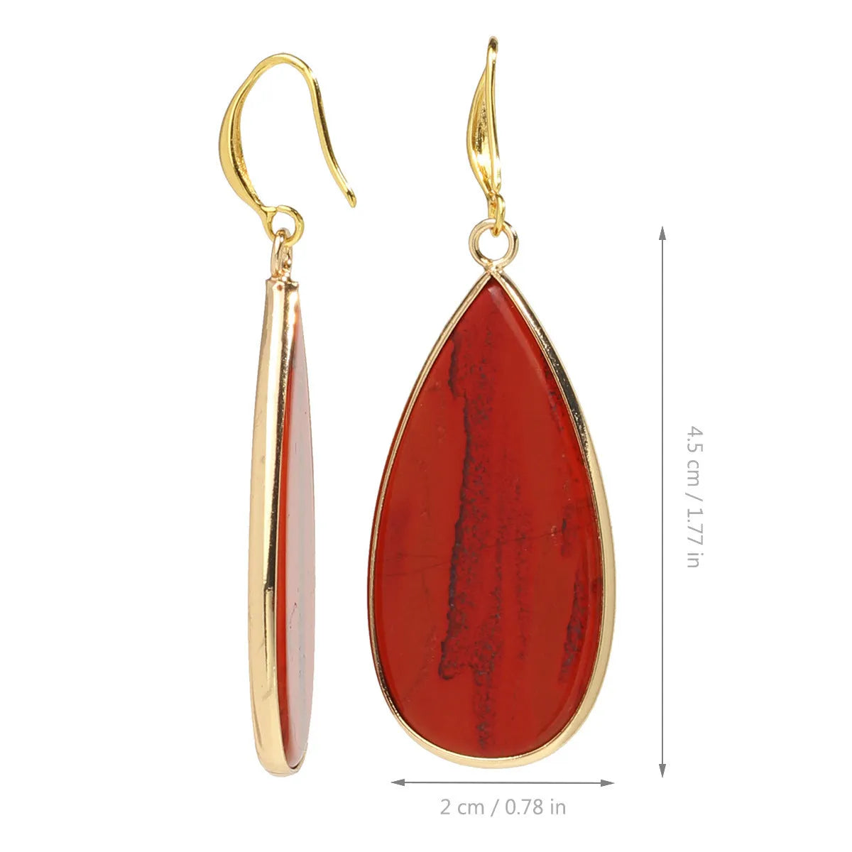 Vintage tigereye long water drop earrings with stone materials and manual processing