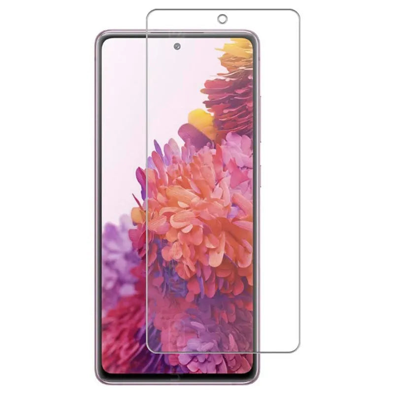 Tempered glass screen protector film for Samsung mobile phones showing privacy and HD style options.
