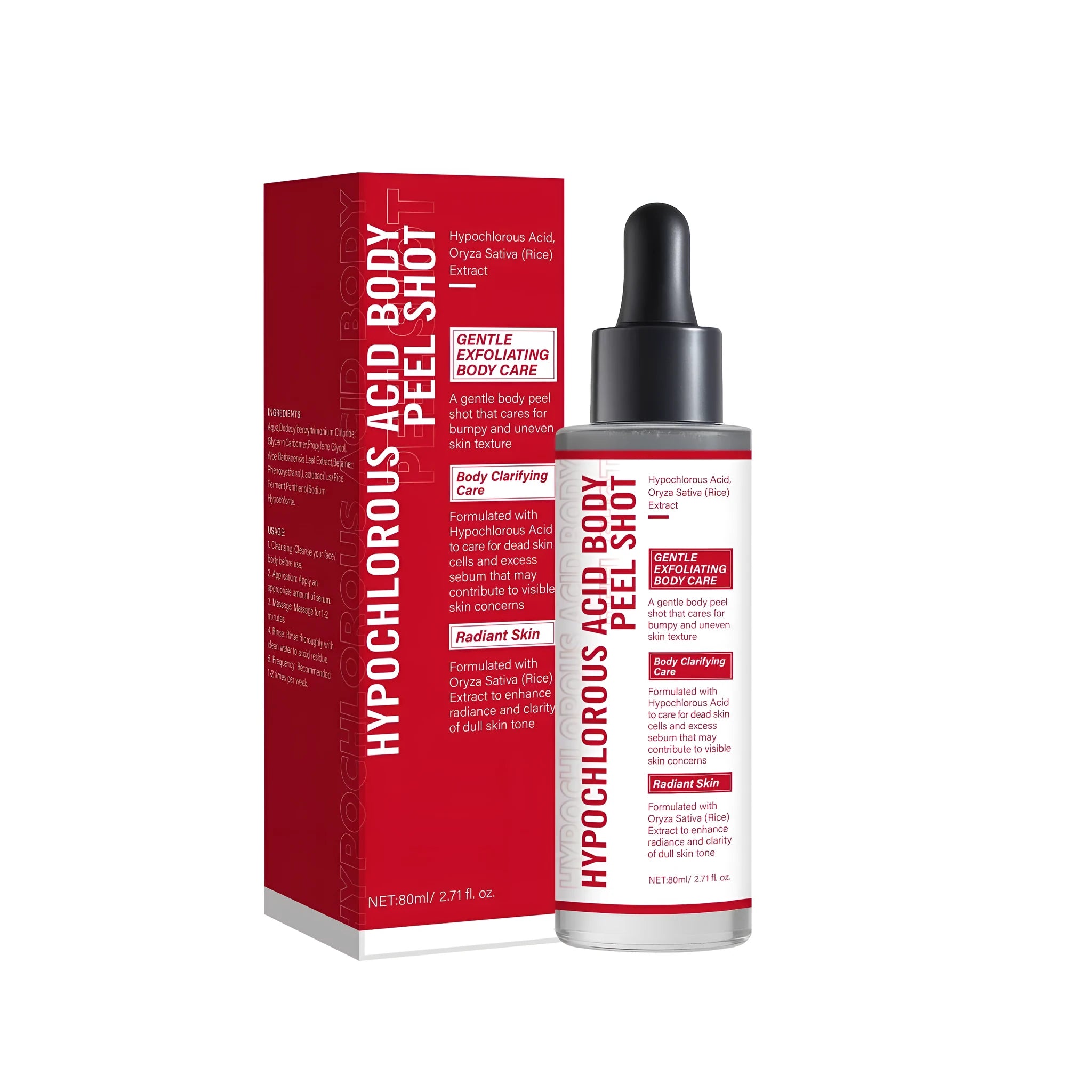Hypochlorous acid rice peeling lotion 80ml bottle for body care