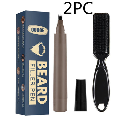 Premium beard filler pencil kit for precisely filling in patchy or thin facial hair for a perfectly contoured, natural-looking beard