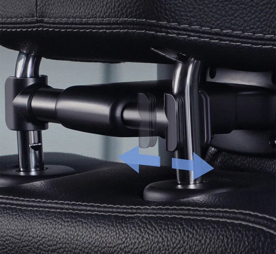 Baseus First Class Car Headrest in black, PU leather and aluminium alloy, front 270x123mm and side 181x123mm