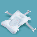 Foldable baby bath seat support mat in white with star pattern, anti-slip cushion for newborn bathing