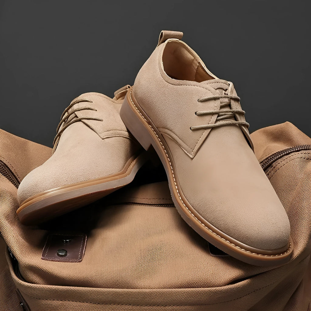 Men's retro British Martin shoes PU leather lace-up work boots apricot colour round toe rubber sole