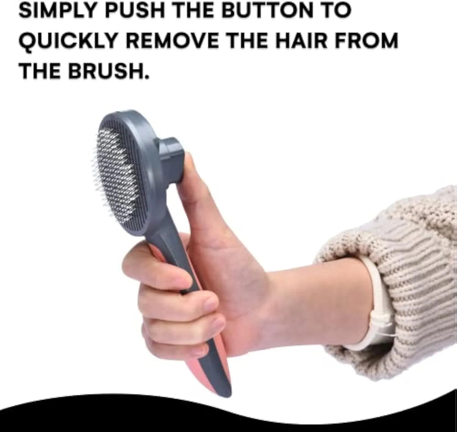 Self-cleaning pet slicker brush with one-click button and massage bristles for cats and dogs