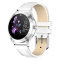 Women's multi-functional smartwatch in black, rose gold, silver, or white with heart rate monitoring.
