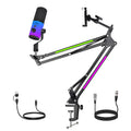 ZX777 moving coil USB XLR microphone with noise reduction and RGB bracket