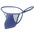 Men's ice silk T-back panties in assorted colours showing thin straps and low waist design.