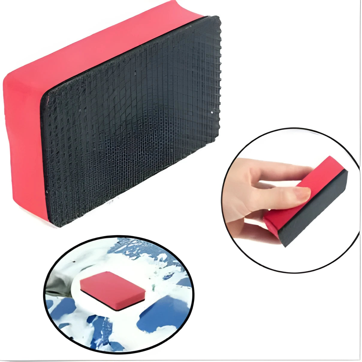 Car wash sponge magic clay rub red EVA foam block 8.5x5.5x2cm for vehicle detailing