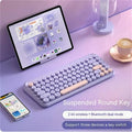 Star Purple three-mode wireless keyboard and Bluetooth mouse set on a desk