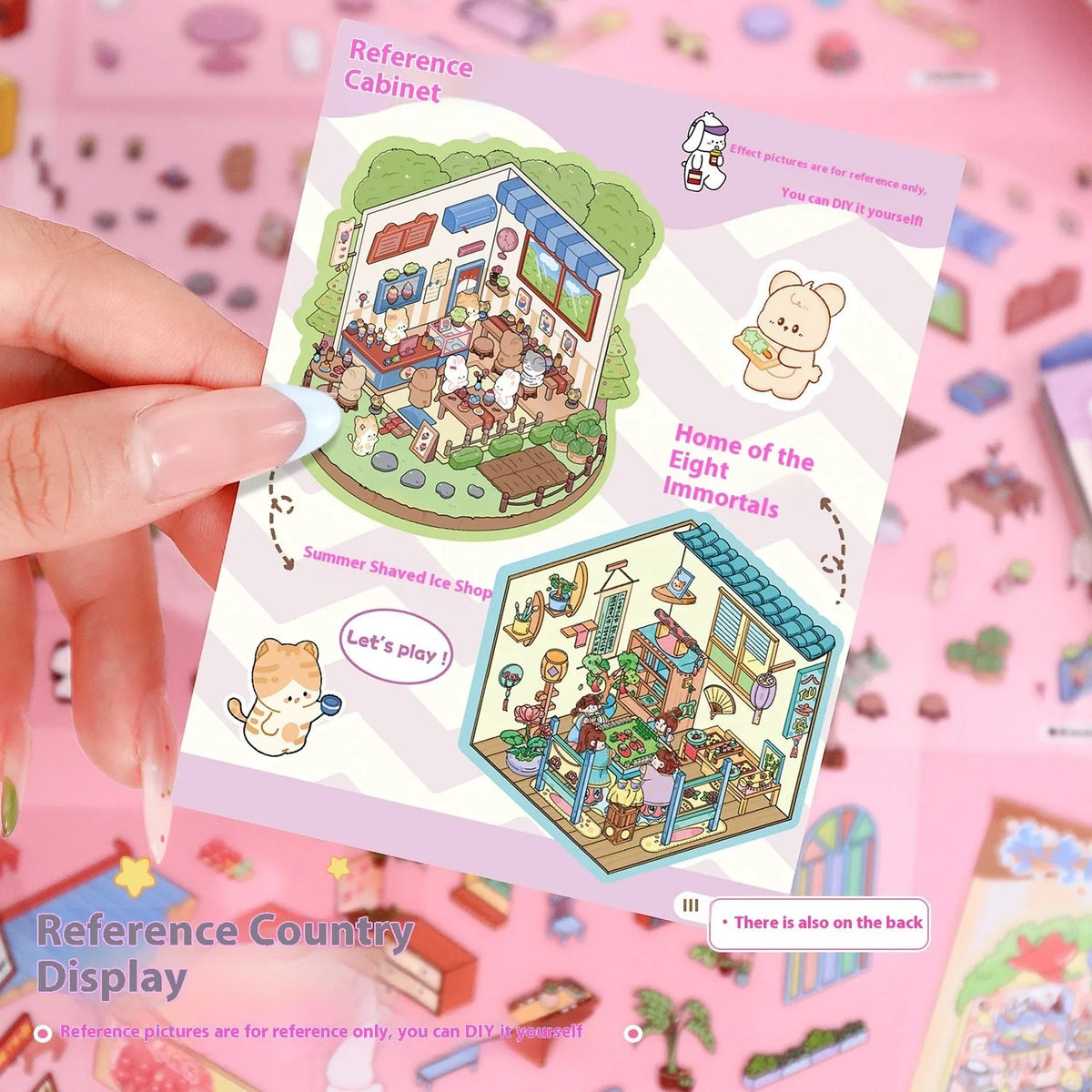 Children's handmade 3D stereo cabin sticker book in cute pet shop colour with PTT material and carton style
