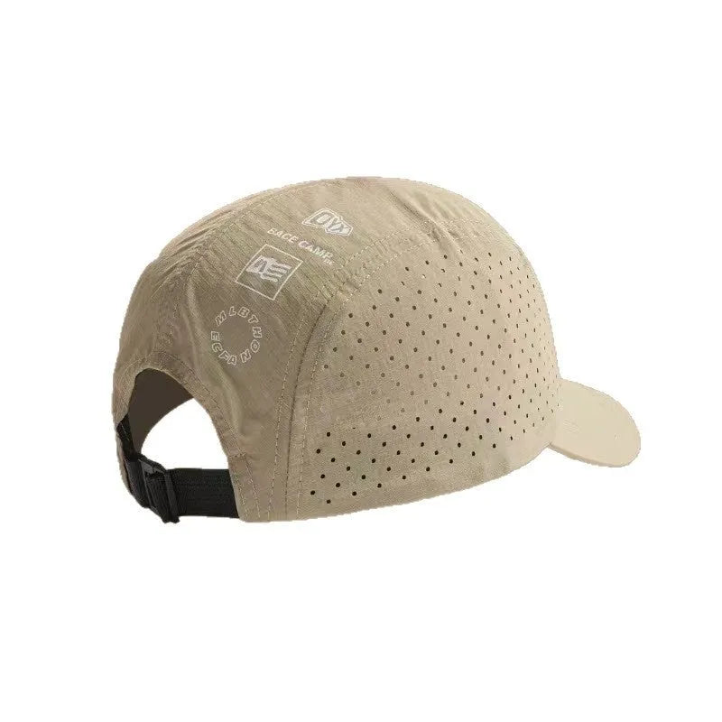 Men's adjustable dome crown baseball cap in breathable mesh fabric, shown in purple colour.