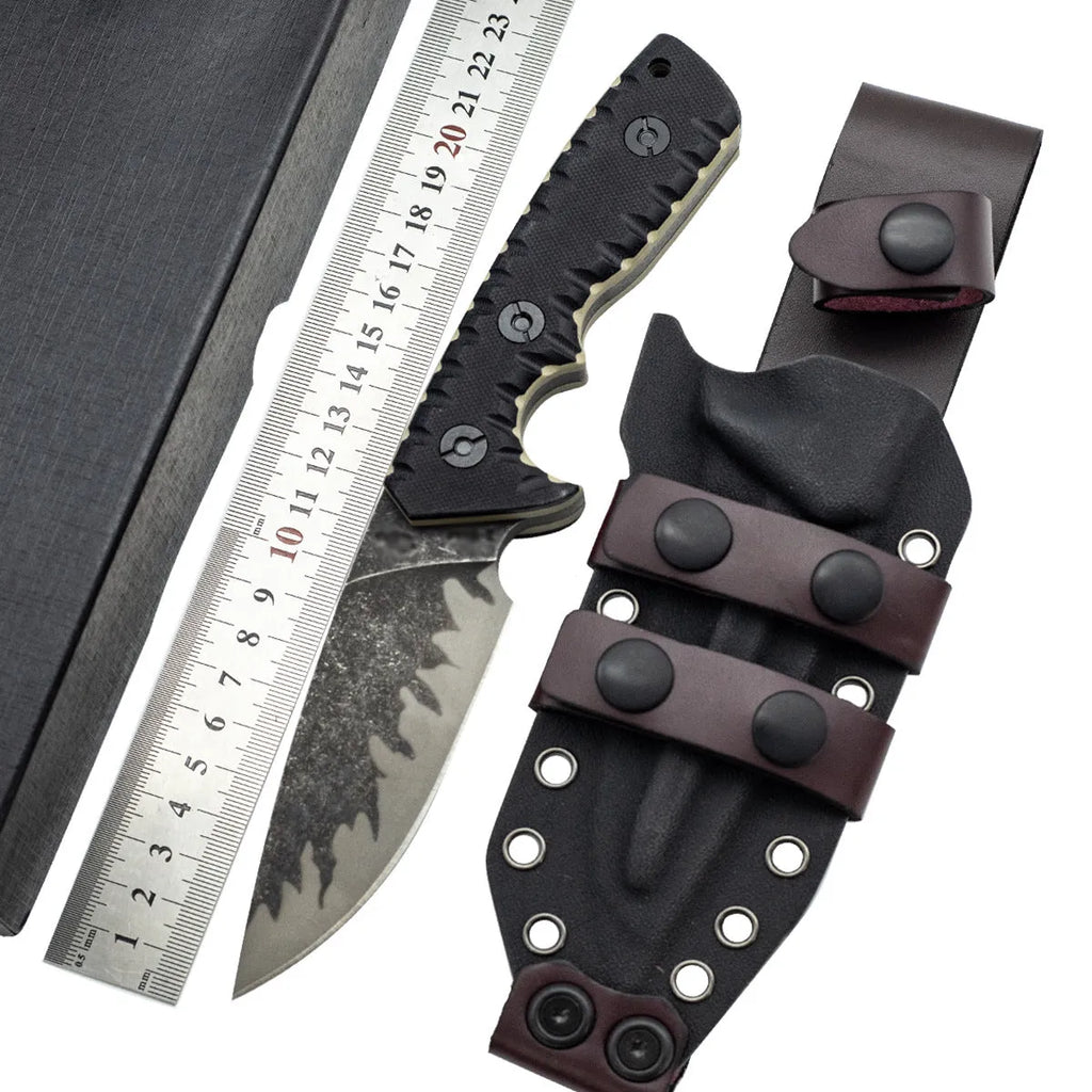 Black PR11 portable camping knife with 100mm blade and 88mm handle