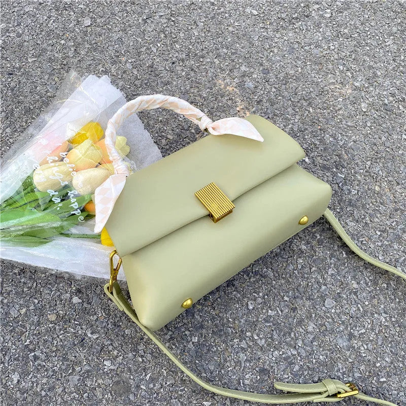PU business commuter shoulder handbag in horizontal square shape showing five colour options