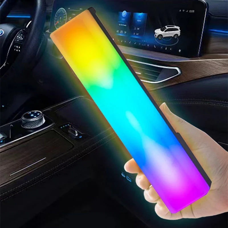 3D RGB table lamp with voice-activated color changing lights, modern design for home decor and gaming