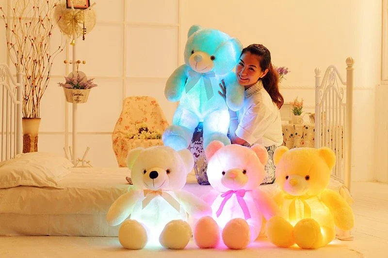 Illuminating Plush Teddy Bear with LED light display in various colors