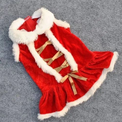 Red velvet skirt for female pets in casual style on white background