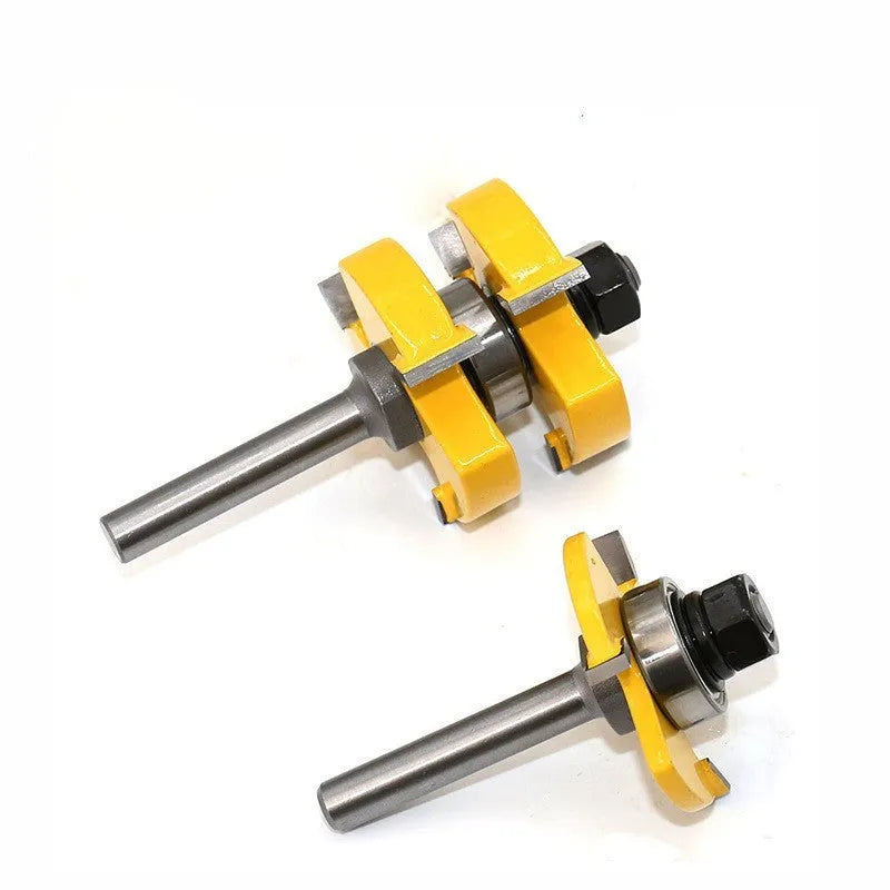 T-slot milling cutter woodworking tool with carbide construction and straight handle