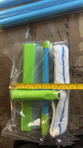 12-inch single ultra-fine fiber cloth cover wipe car wash brush in blue and white for glass and paint cleaning