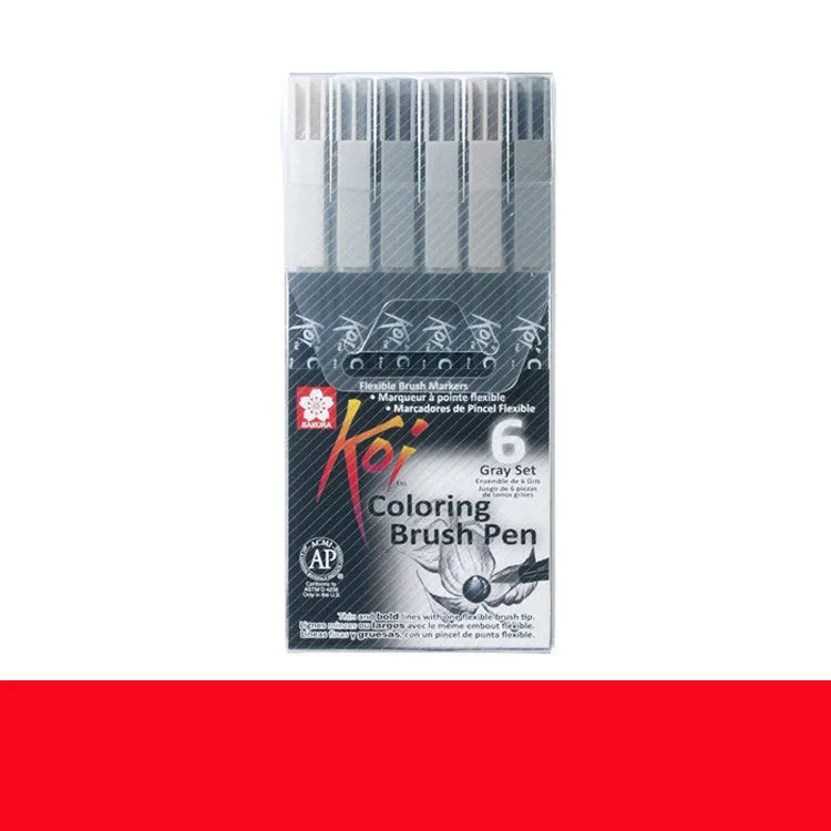 Set of water-based watercolour brush marker pens with soft flexible tips, shown in 12 colour selection.