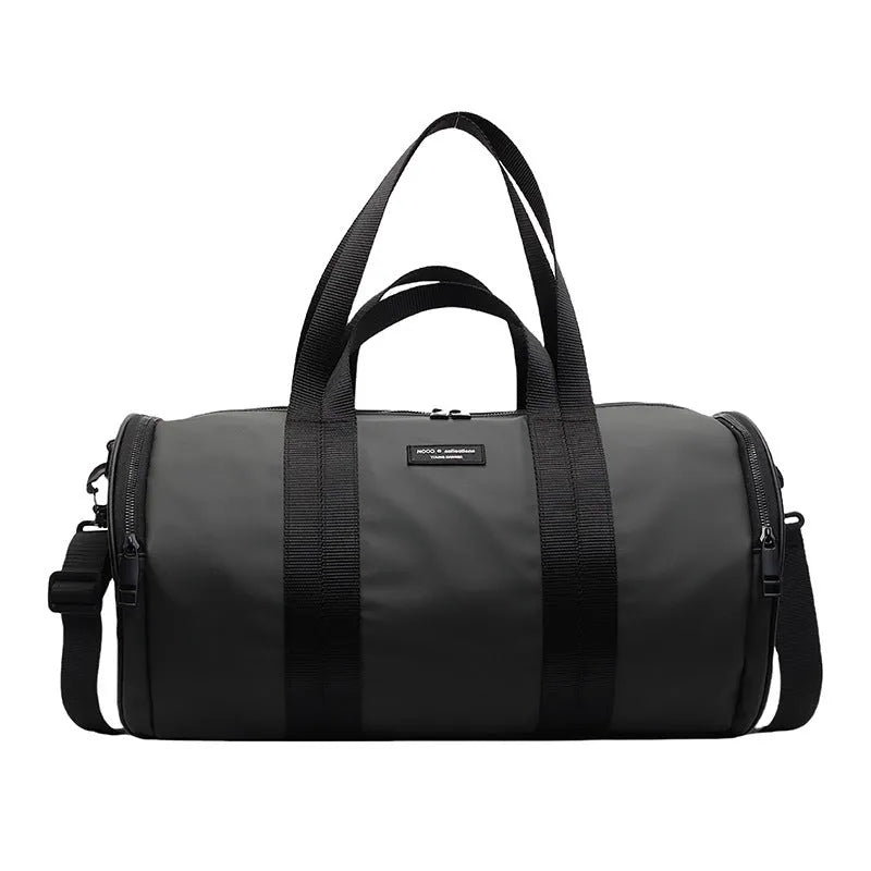 Unisex waterproof Oxford cloth sports handbag in black, dark gold, or dark grey for leisure travel