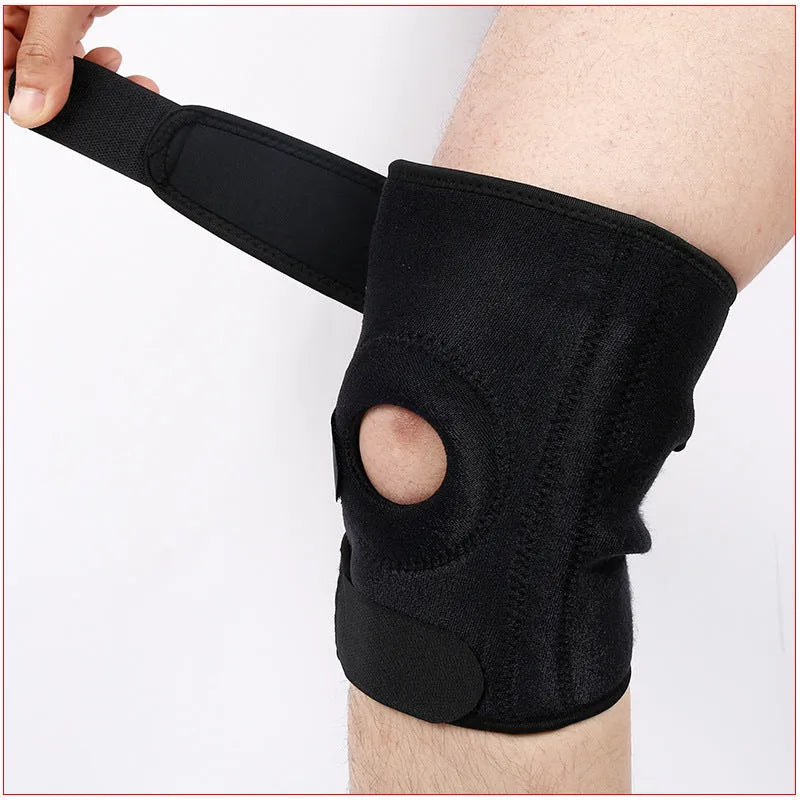 Sport knee pad with internal spring support system for basketball and running.