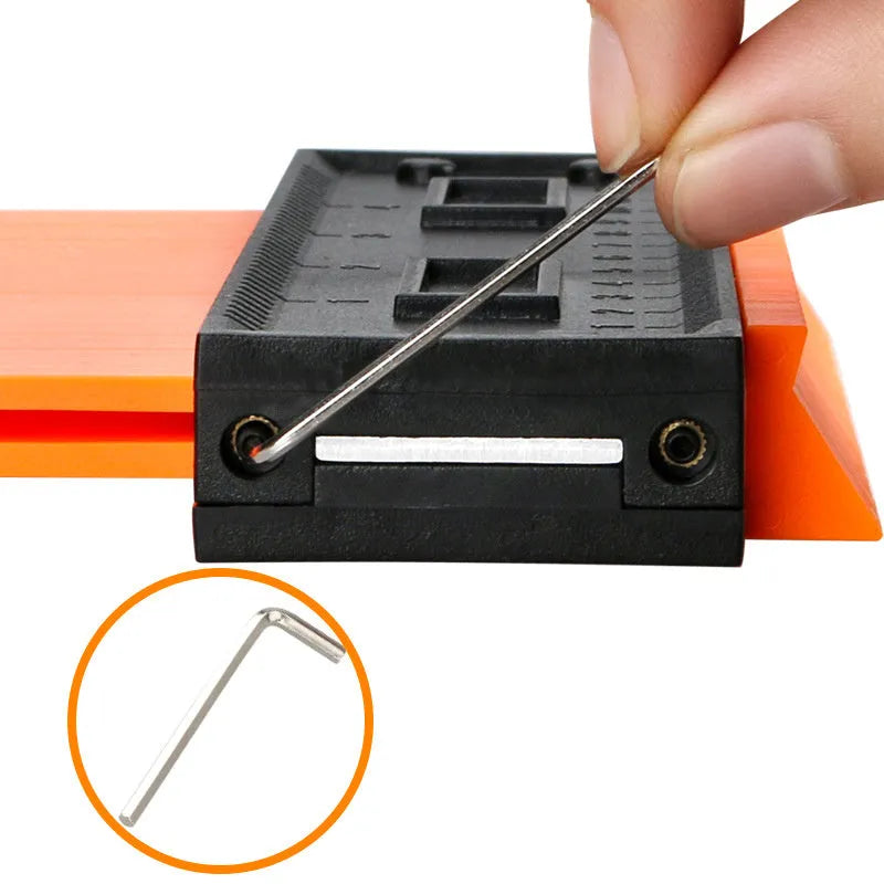Orange 5 and 10 inch ABS contour gauge duplicator with aluminium alloy frame for measuring irregular shapes