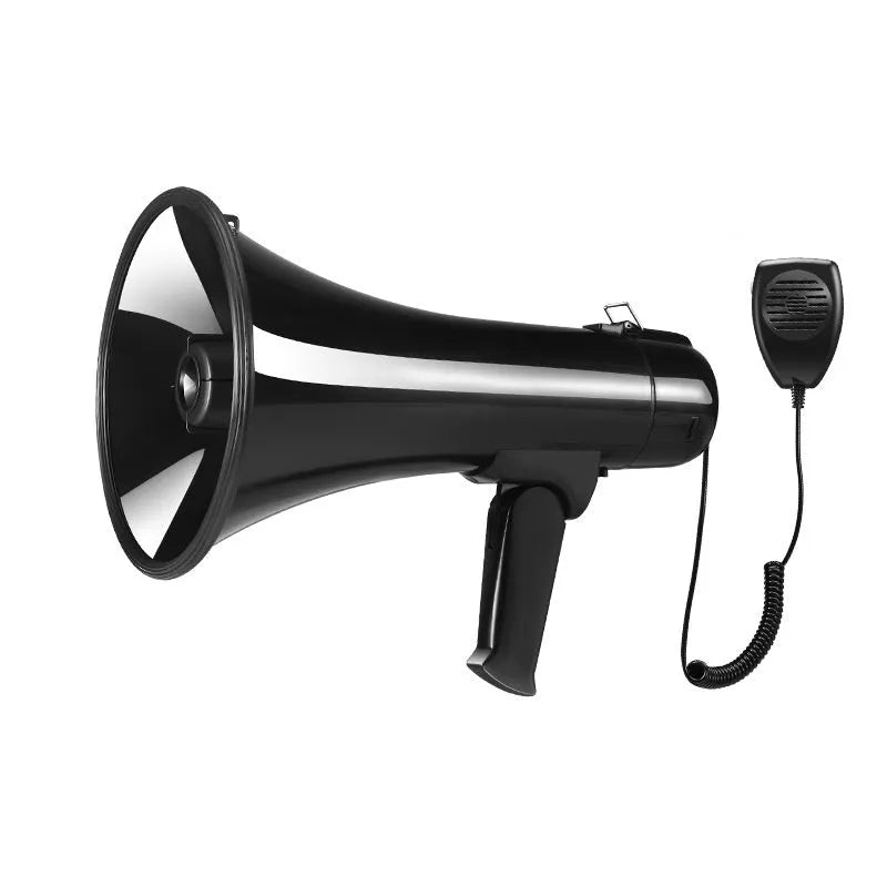 High-power handheld sales speaker with built-in microphone, USB port, and button controls