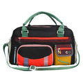 Large black sports messenger bag with shoulder strap showing spacious interior and Oxford cloth construction