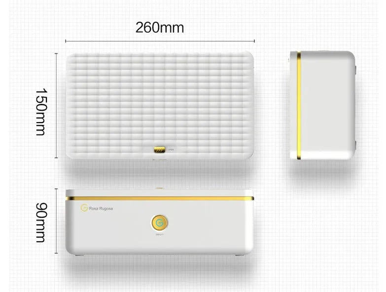 White multifunctional UV ozone underwear disinfection box with mechanical timer, USB powered, 5 V rated voltage