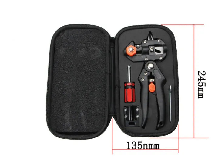 Handheld grafting scissors with black ABS handle, super hard high carbon steel blade, 5-12mm capacity
