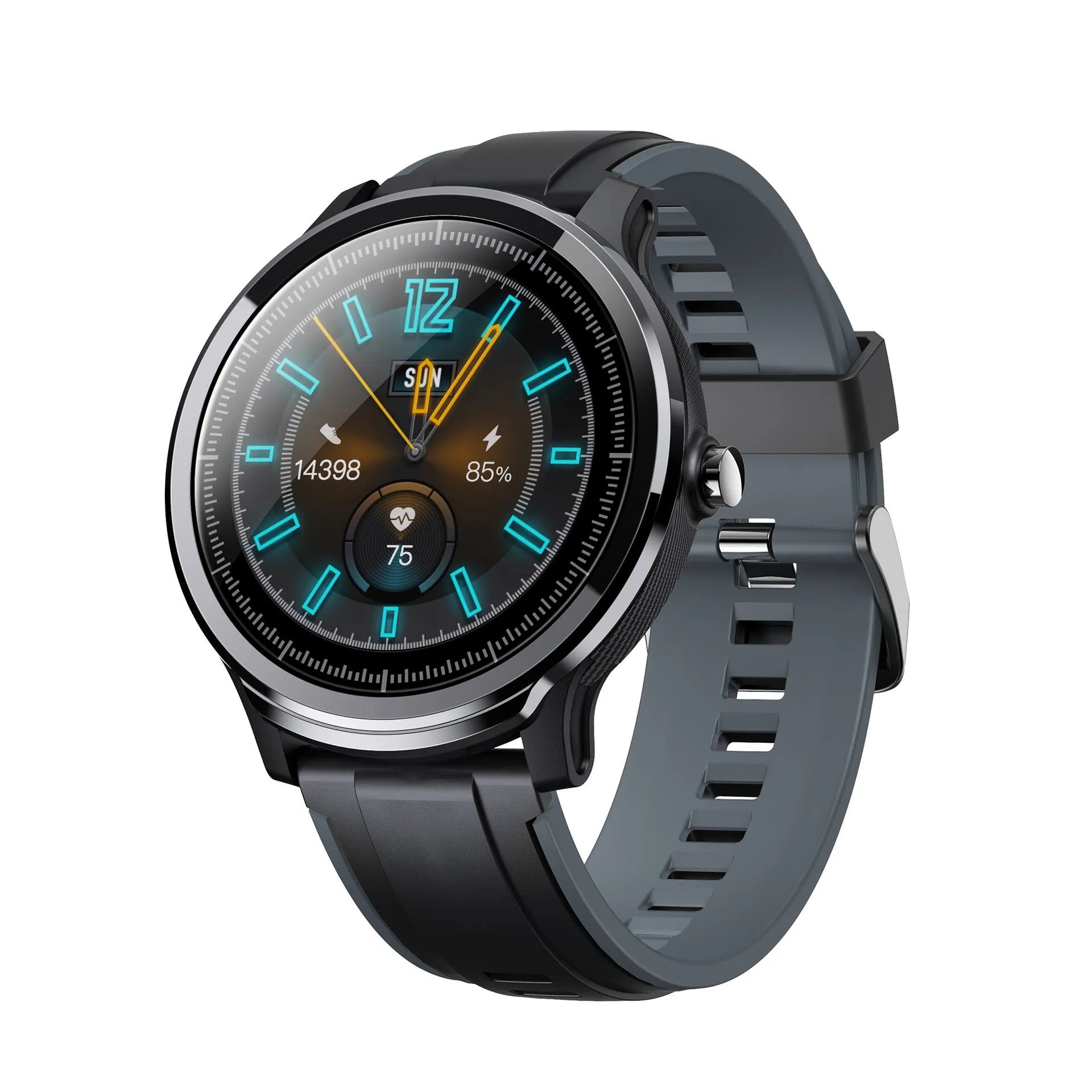 Kospet PROBE 1.3 inch touch screen smart watch with square case and silicone strap.