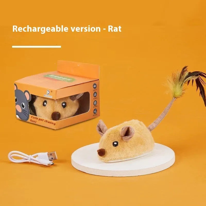 Simulation remote control plush cat toy with automatic induction movement in mouse designs