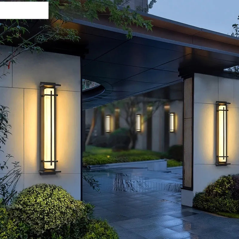 Black IP65 waterproof strip wall lamp 50cm aluminium outdoor garden light on wall