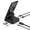 Black Type-C bracket docking station with HDMI, USB 3.0 and two USB 2.0 ports, ABS and aluminium alloy