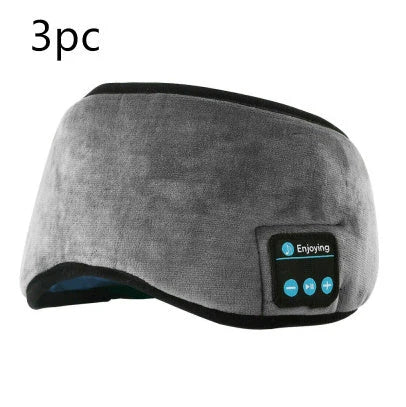 Wireless Bluetooth 5.0 Eye Mask with integrated music player, speakers, and microphone for hands-free calling