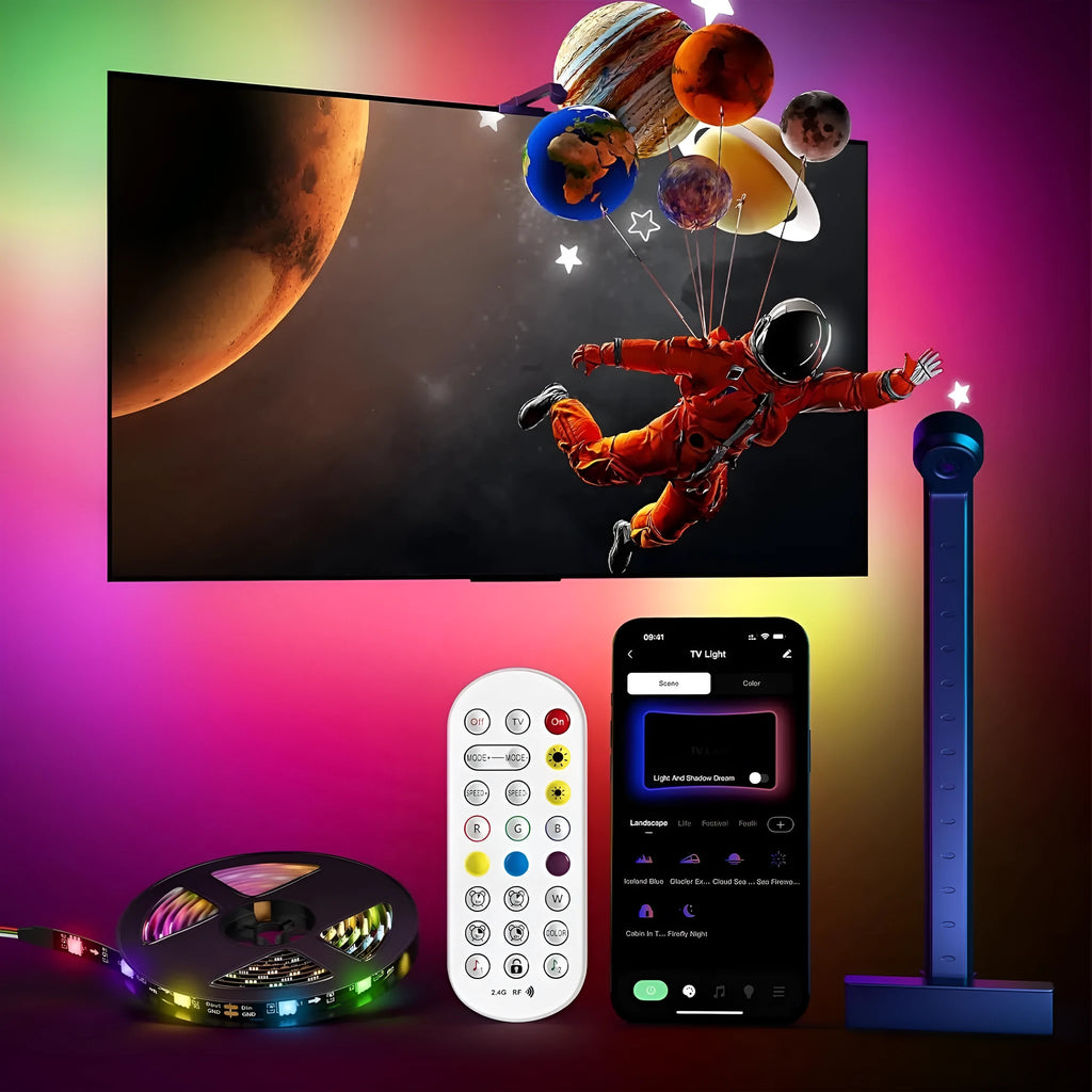 5 metre RGB LED ambience light strip for television and computer monitor background synchronised lighting