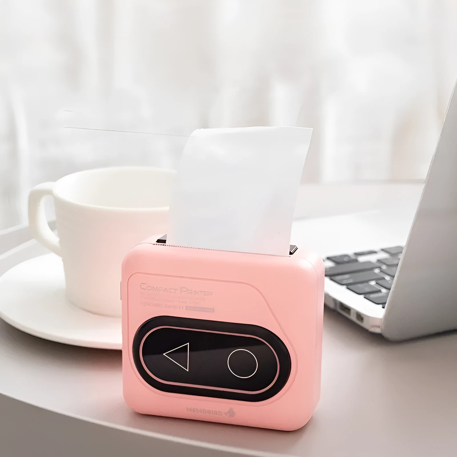 Compact Avocado Green Bluetooth thermal mini printer for wireless mobile phone photo and text printing.